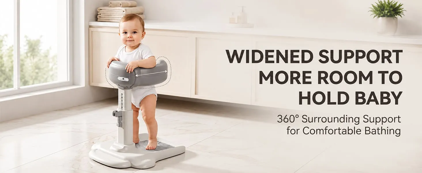 Baby Bath & Shower Standing Support Grey & White