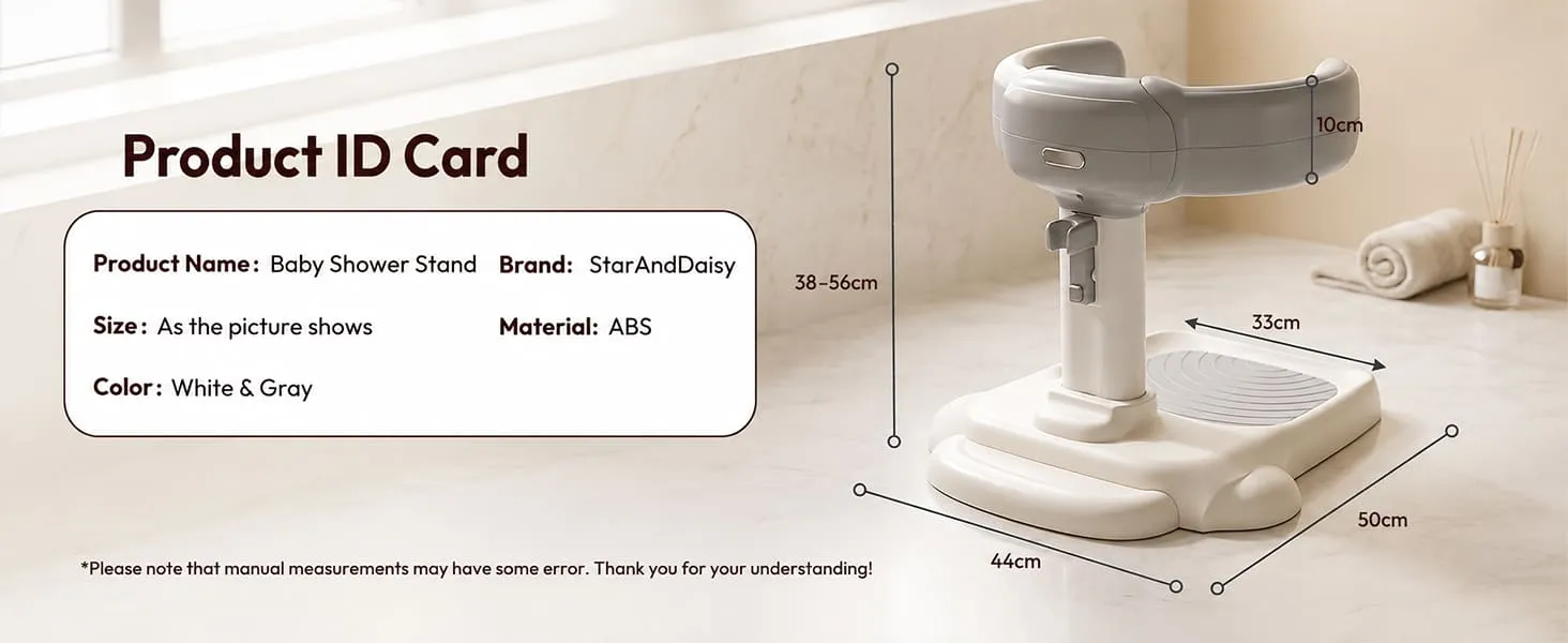 Baby Bath & Shower Standing Support Grey & White