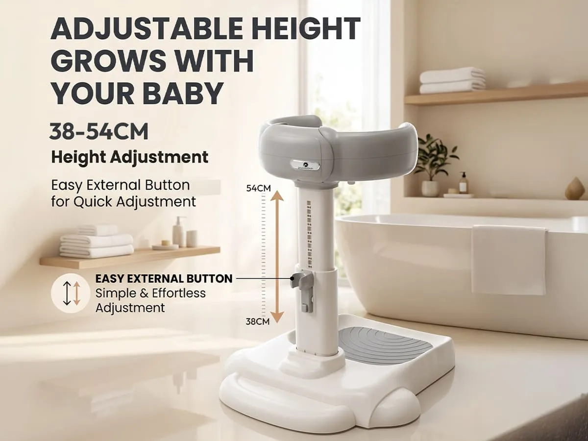 Baby Bath & Shower Standing Support Grey & White