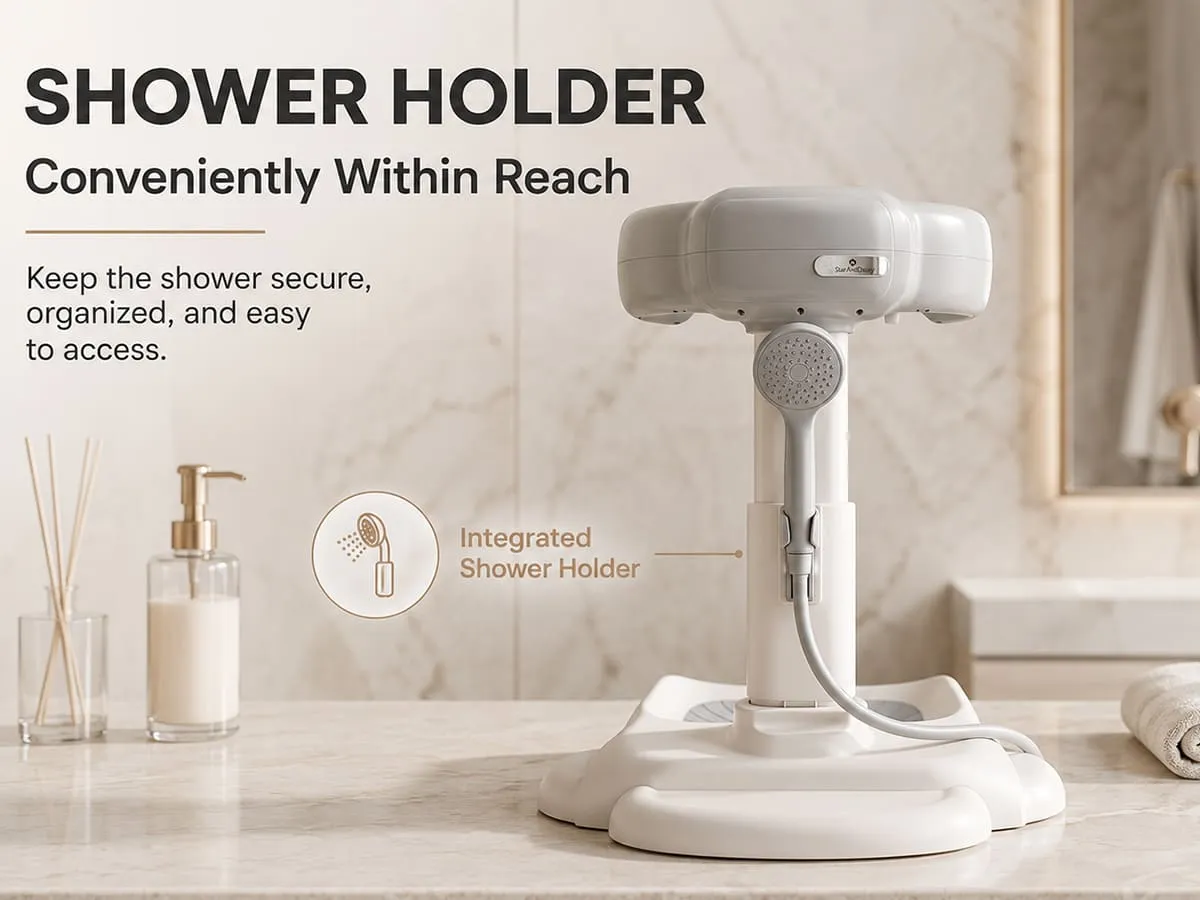 Baby Bath & Shower Standing Support Grey & White