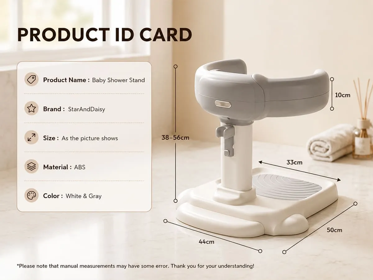 Baby Bath & Shower Standing Support Grey & White