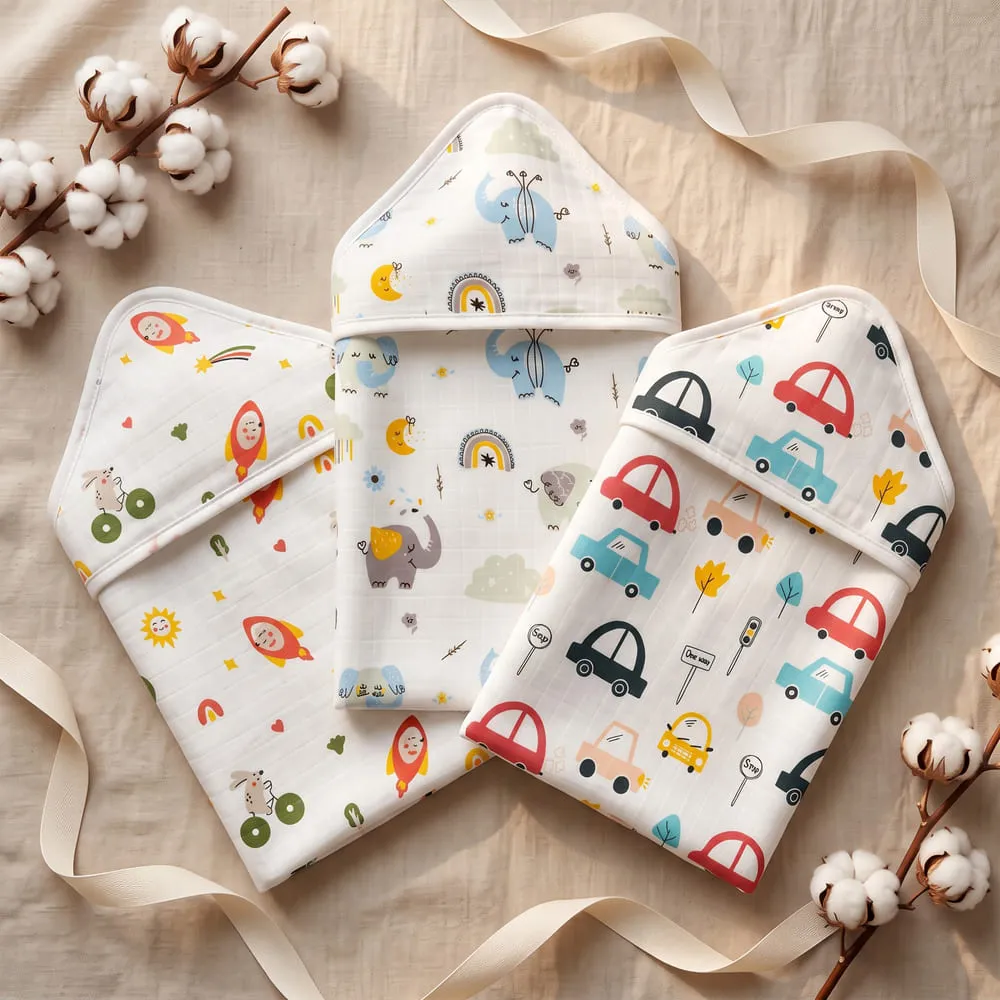 Muslin hooded towel