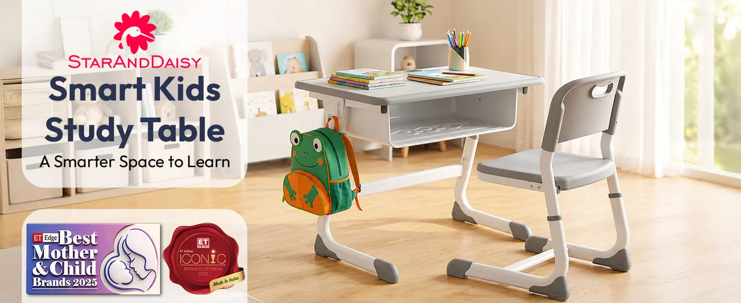 Smart Kids Study Table and Chair Set with Adjustable height