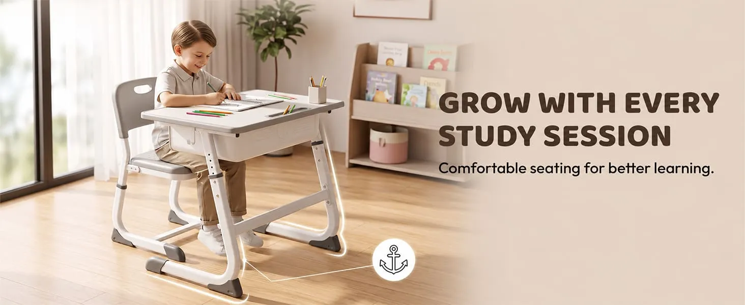 Smart Kids Study Table and Chair Set with Adjustable height