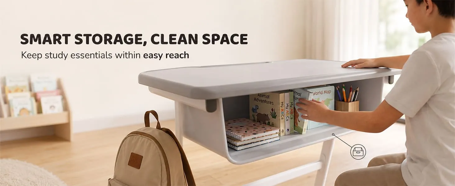 Smart Kids Study Table and Chair Set with Adjustable height