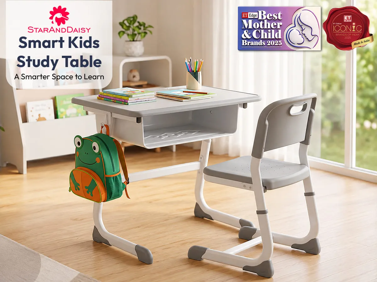 Smart Kids Study Table and Chair Set with Adjustable height