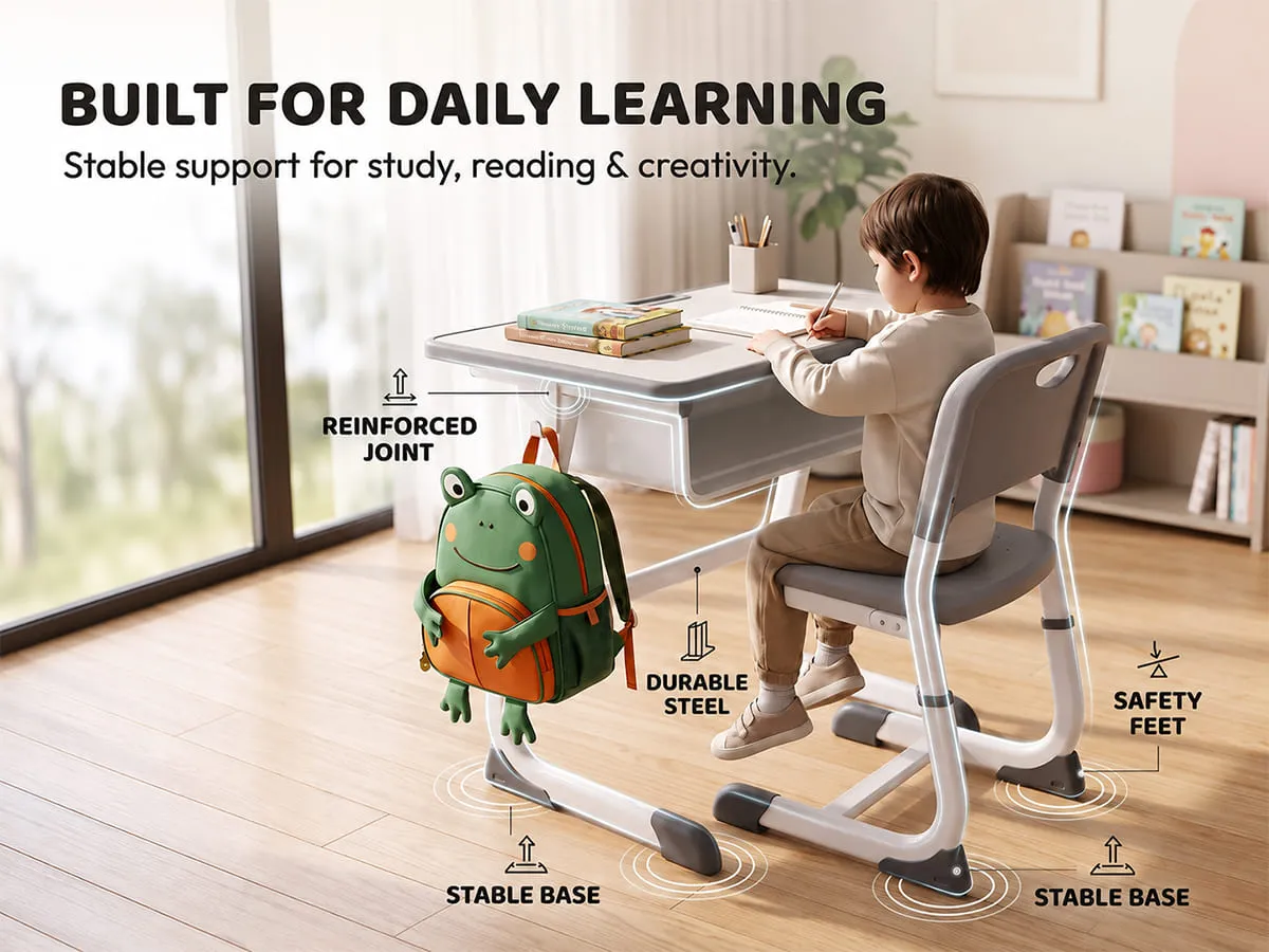 Smart Kids Study Table and Chair Set with Adjustable height