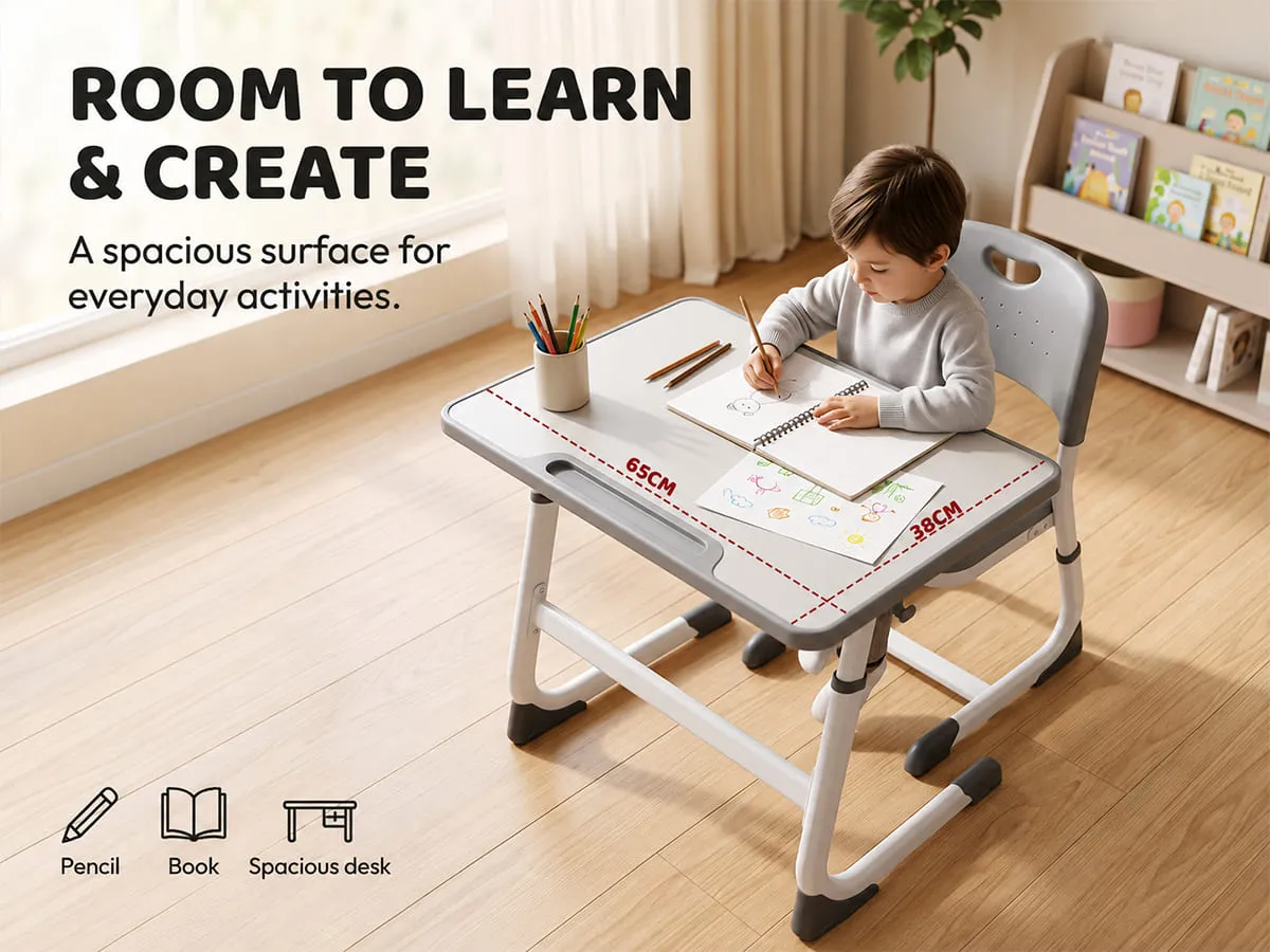 Smart Kids Study Table and Chair Set with Adjustable height