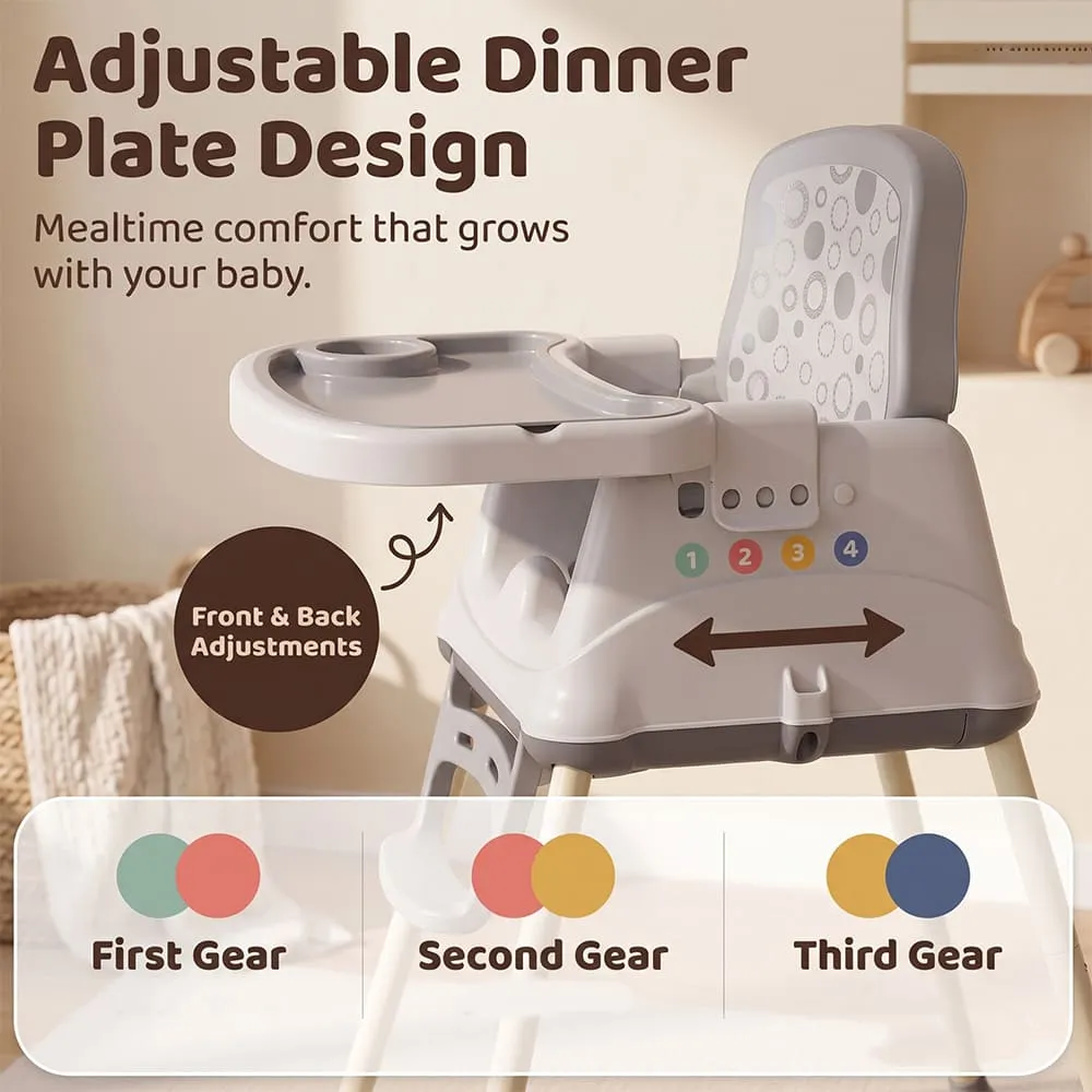 adjustable dinner plate design Munchkin Throne Baby High Chair Grey
