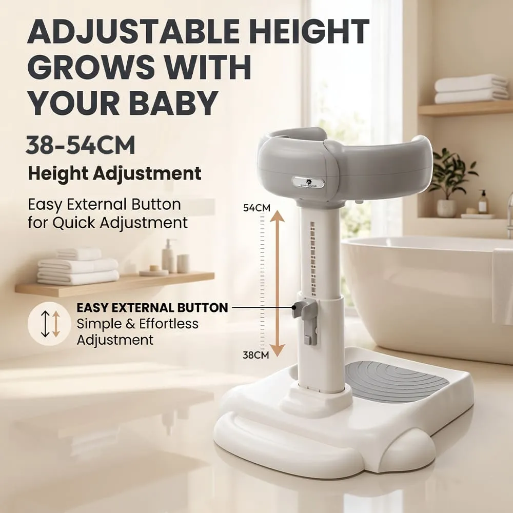 adjustable height Multifunctional Baby Bath shower stand grey