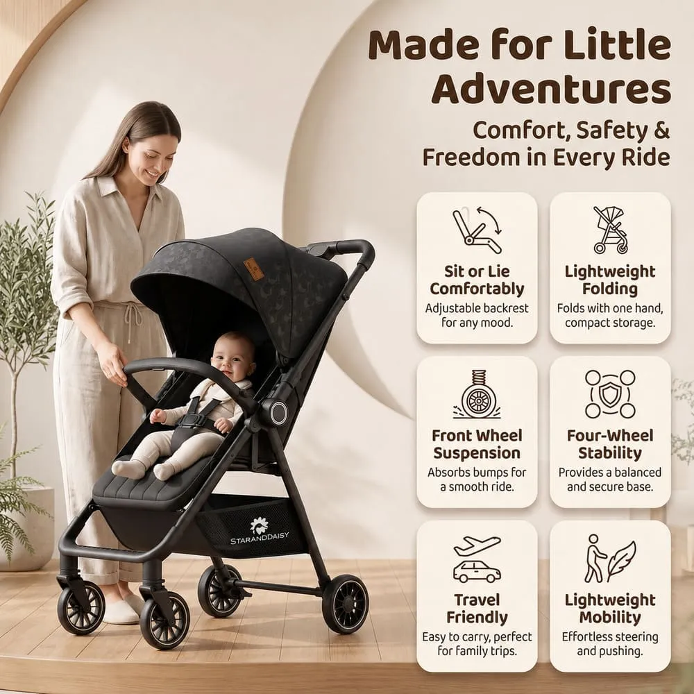 adventure travel with bliss baby stroller black
