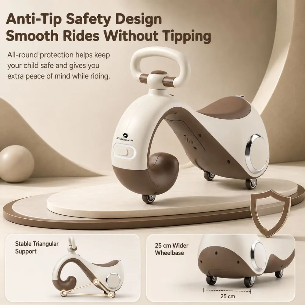anti tip safety design Mini move Balancing Bike Swing Car brown