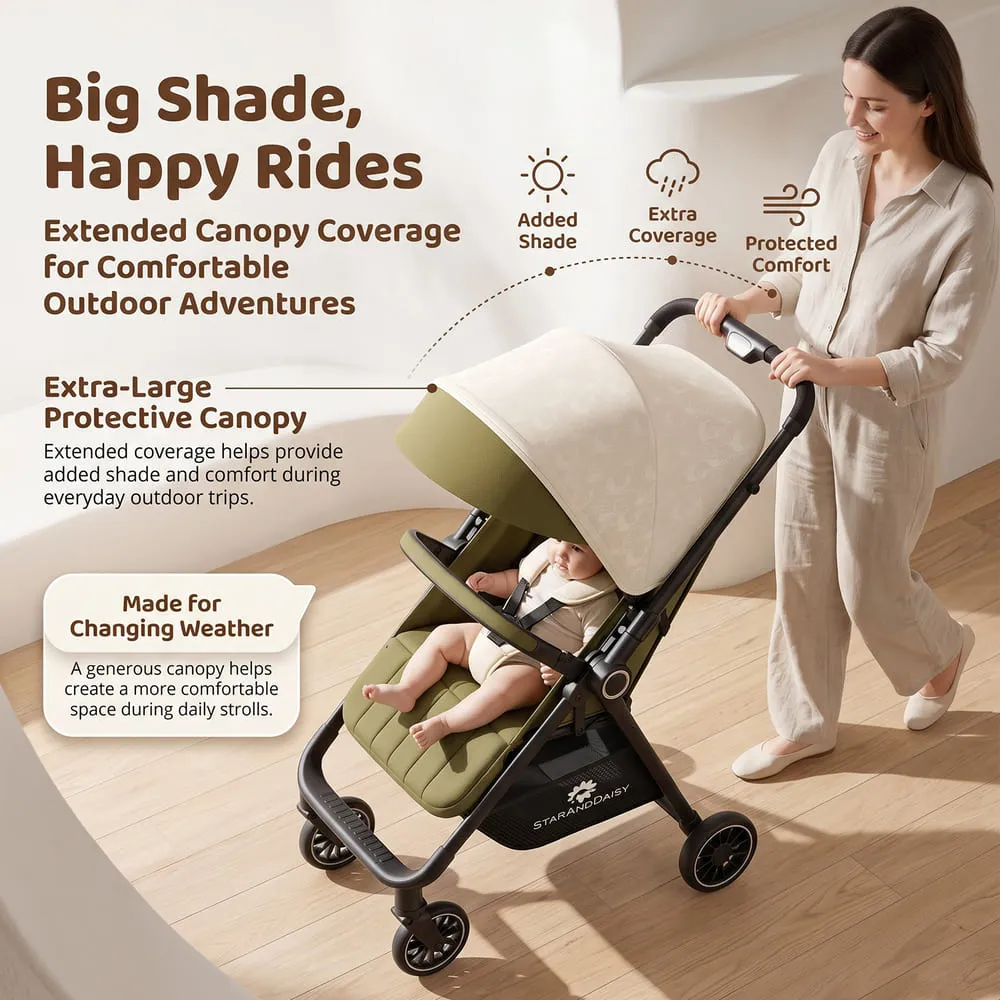 bigger canopy bliss baby stroller green