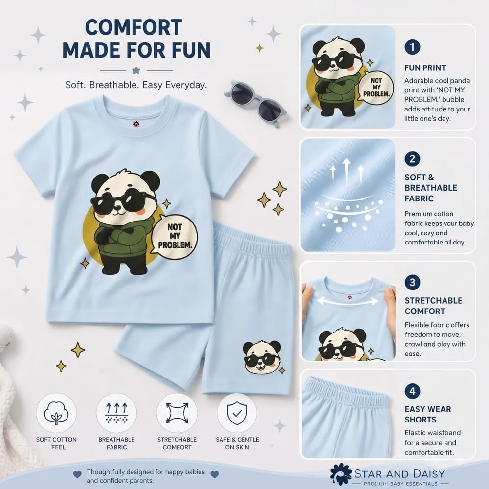 comfortable StarAndDaisy Baby panda T-Shirt & Shorts Set