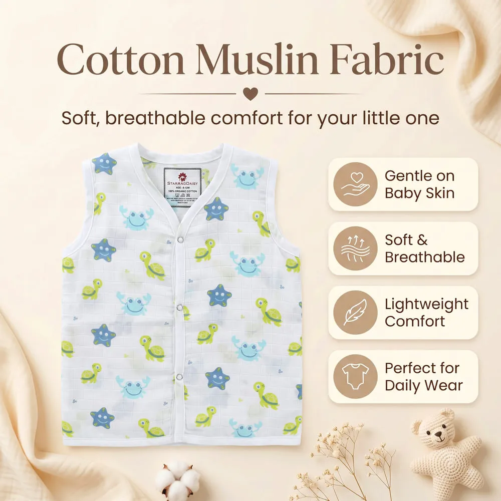 cotton muslin muslin jhabla set of 4 tich button