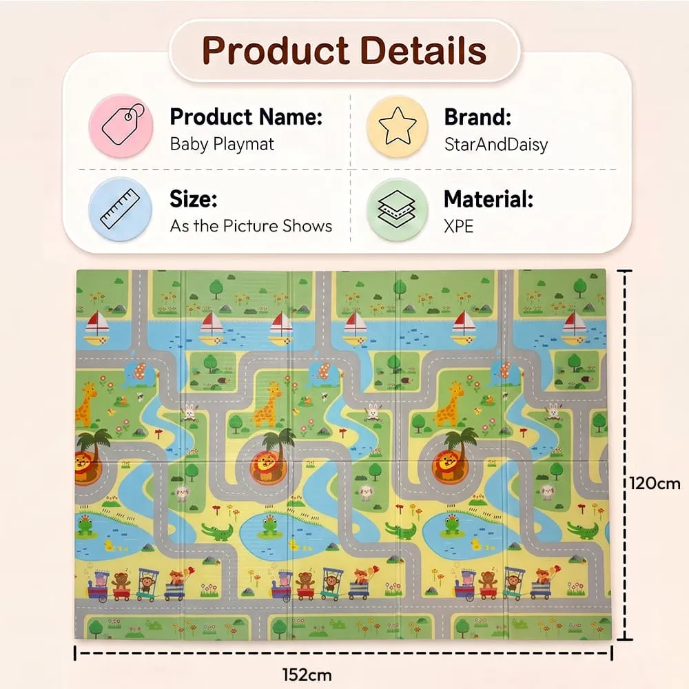 details and dimension of Baby Play Mat 6mm animal train