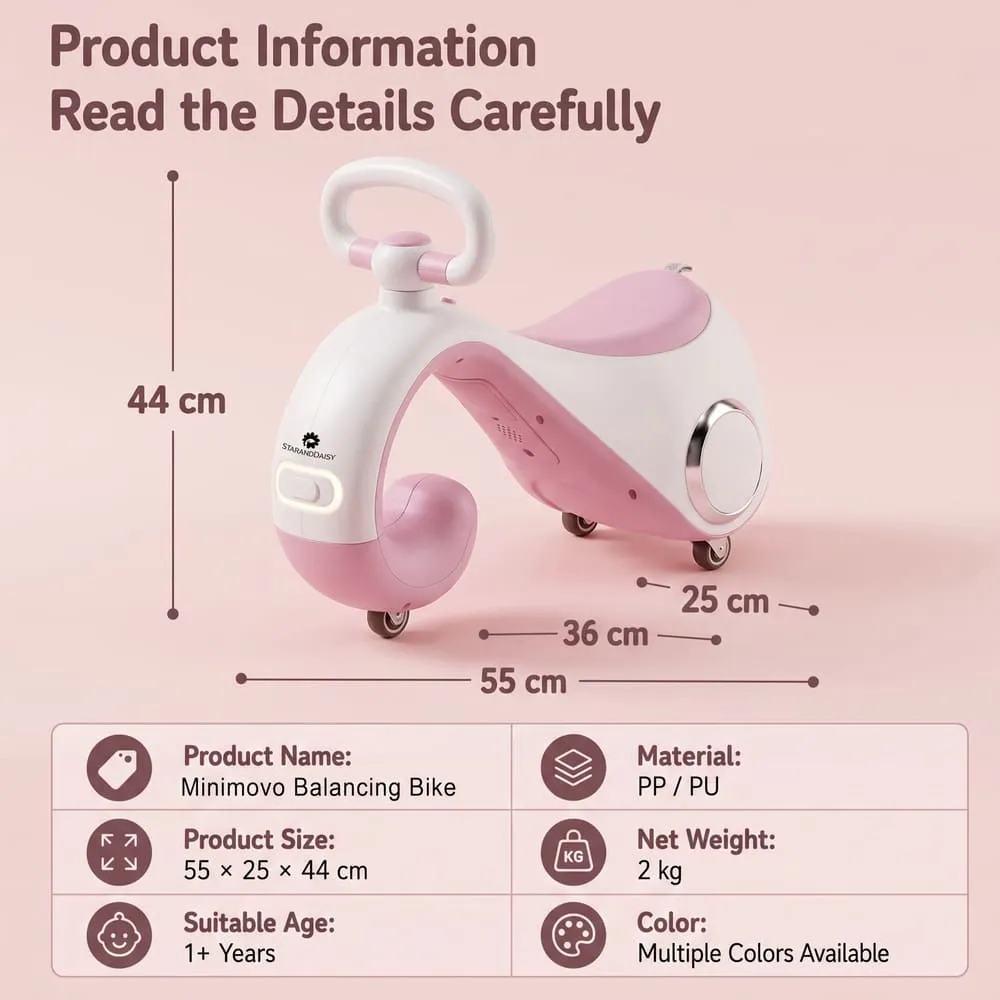 Mini move Balanacing Bike Swing Car pink