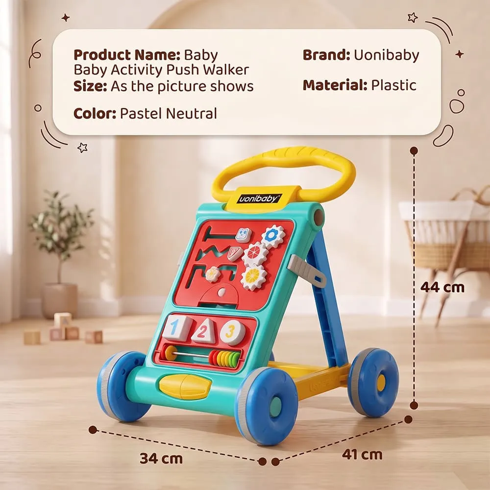 details and dimension uonibaby activity push walker blue