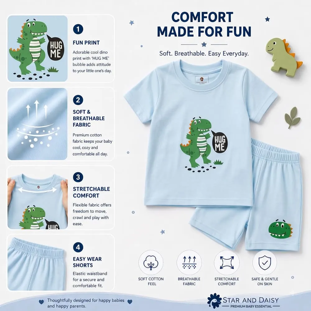 dimension of StarAndDaisy Baby Dinosaur T-Shirt & Shorts Set
