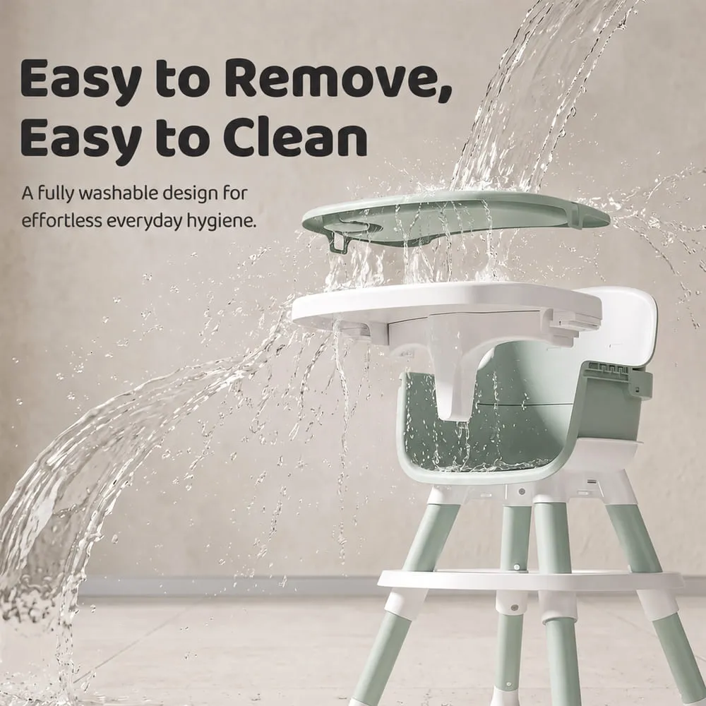 easy to remove Multifunctional Dining Baby High Chair green