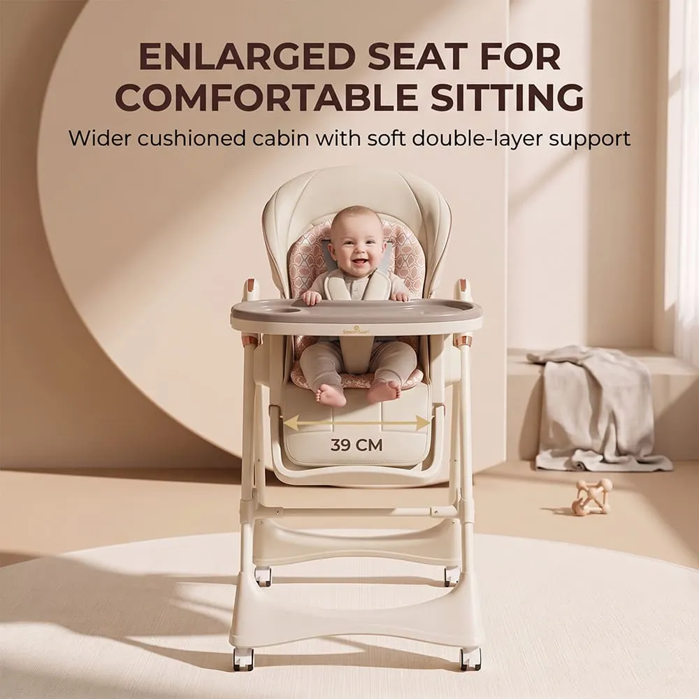enlarged seat 2 in 1 Swing Royal High Chair brown