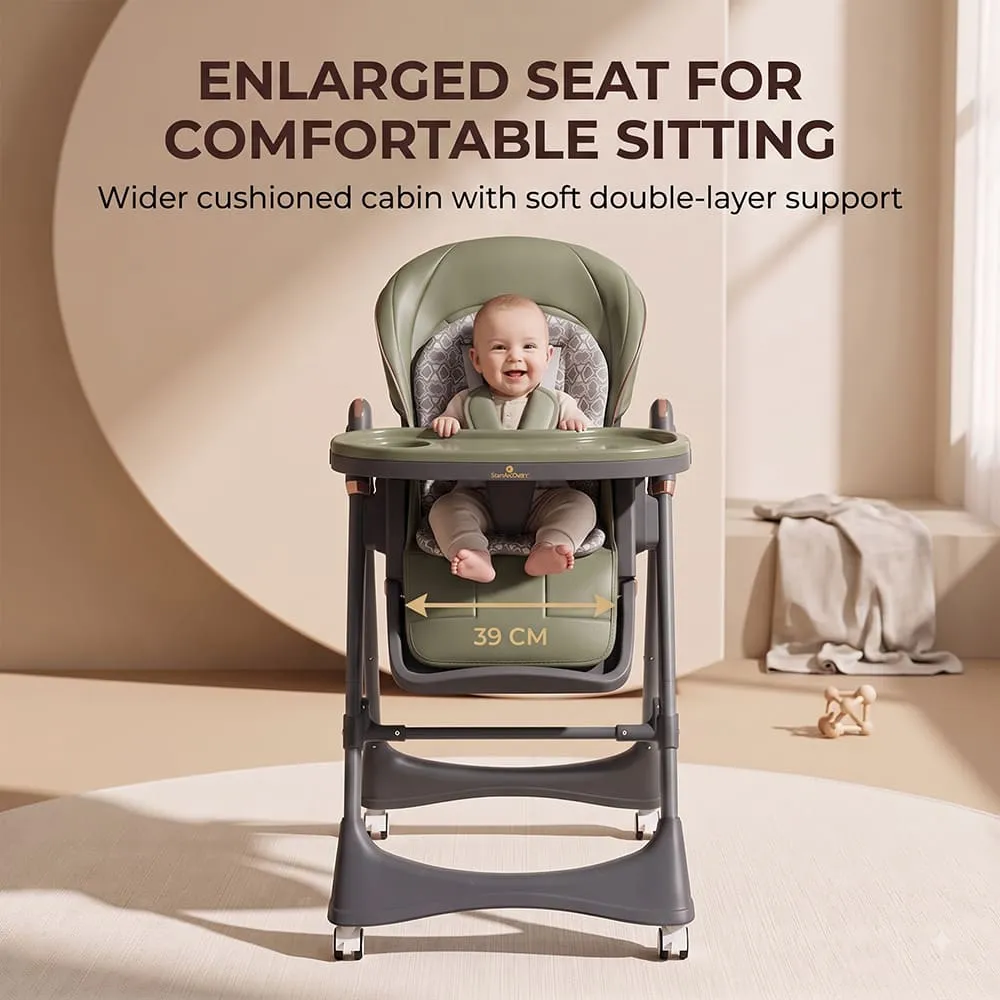 enlarged seat 2 in 1 Swing Royal High Chair green
