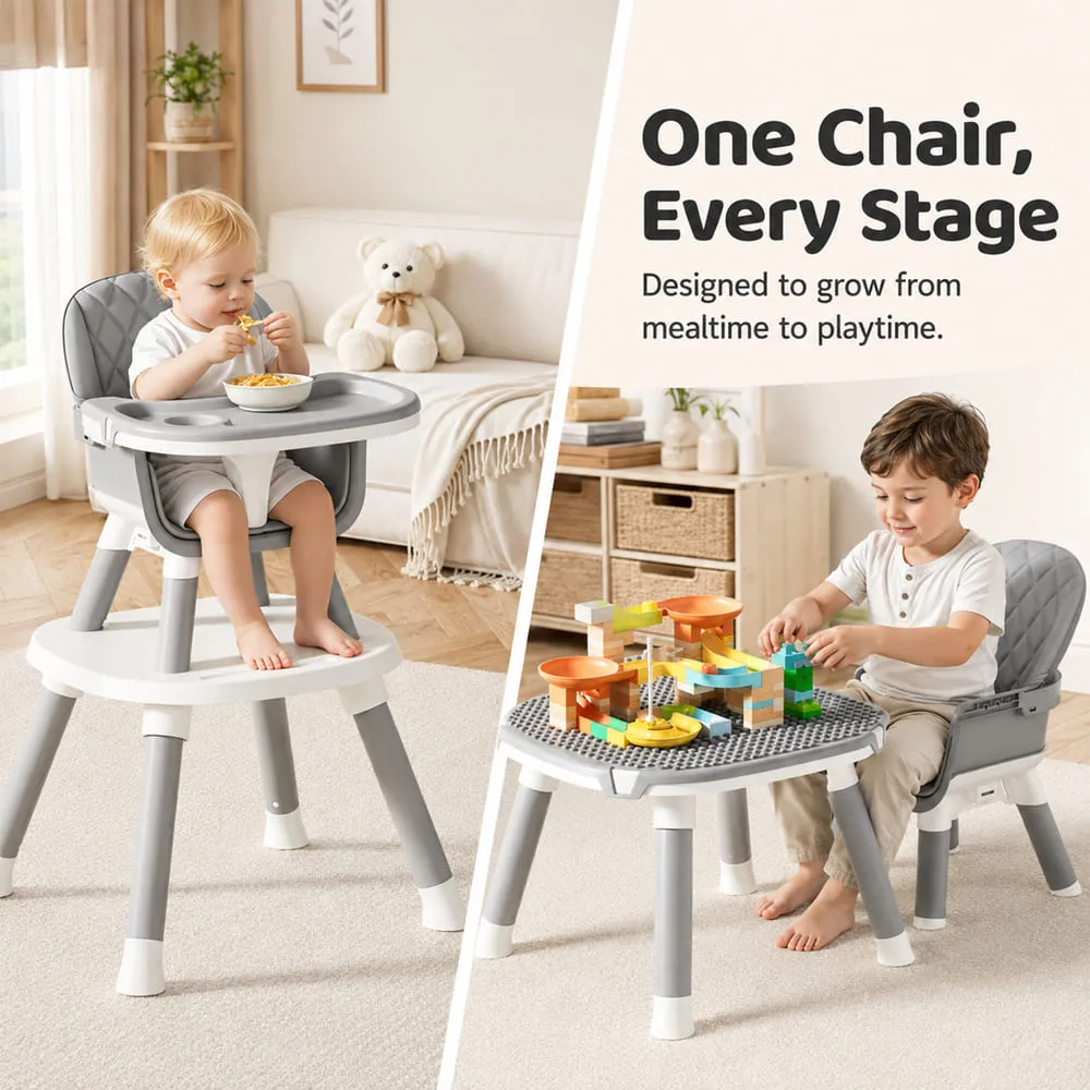 every stage Multifunctional Dining Baby High Chair grey