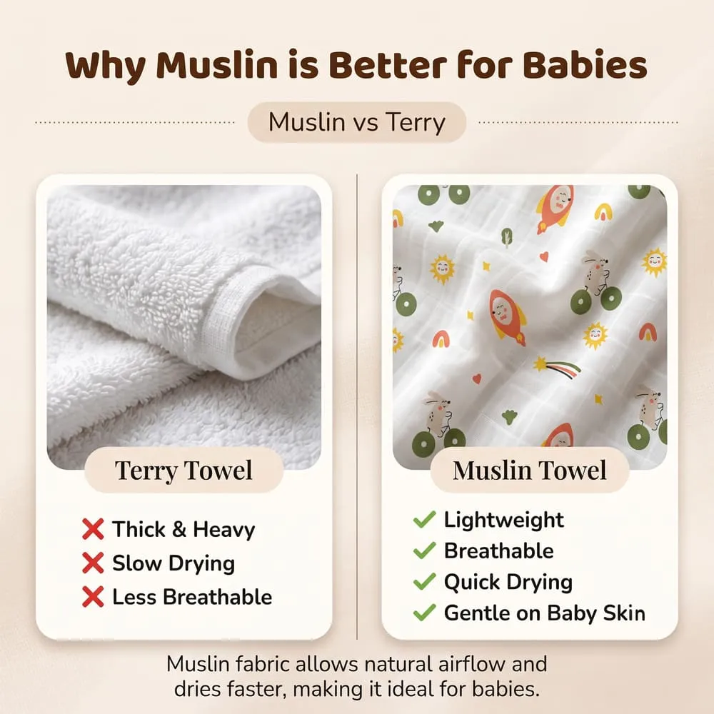 features of Muslin hooded towel