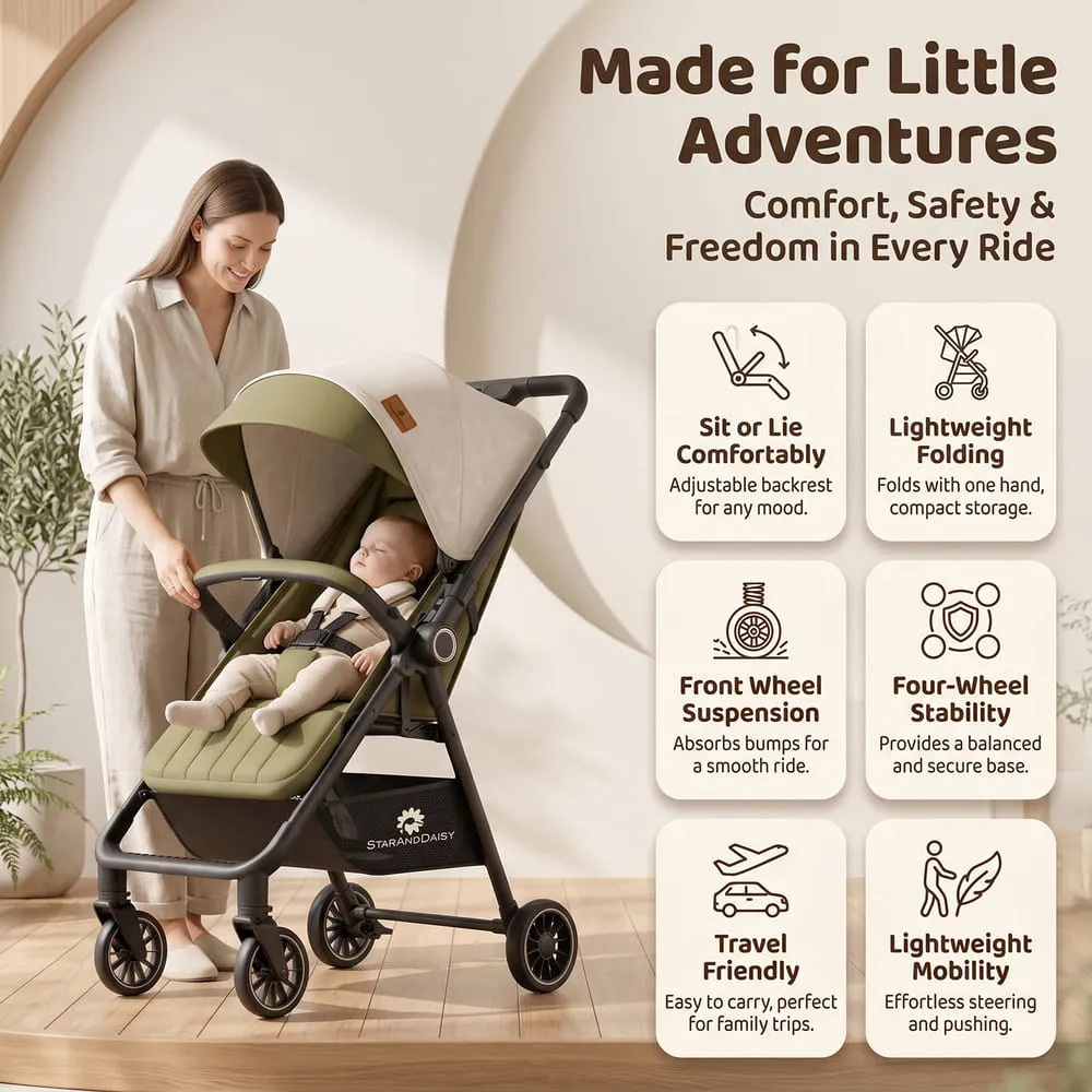 features of bliss baby stroller green