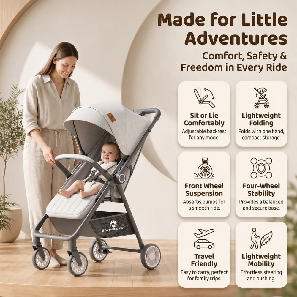 features of bliss baby stroller grey