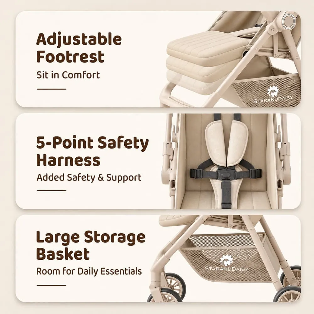 features of bliss baby stroller khaki