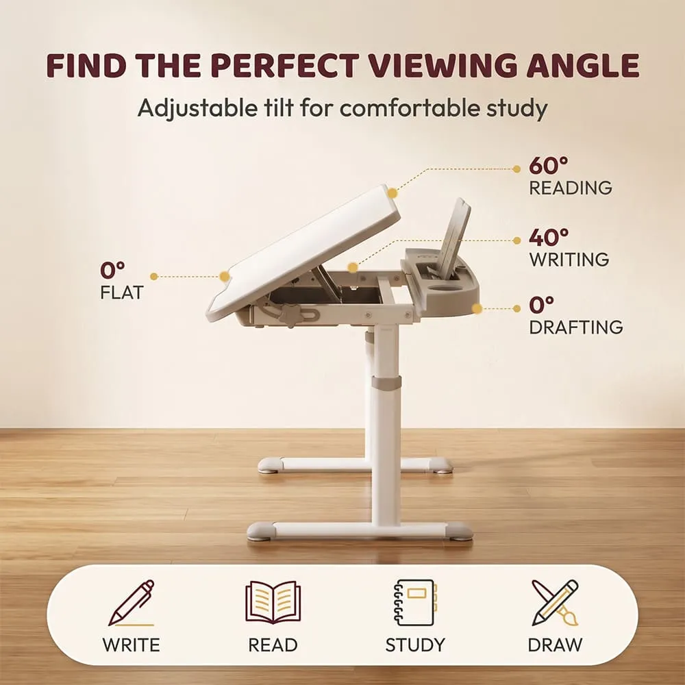 find the perfect viewing angle Multi functional Kids STudy table grey