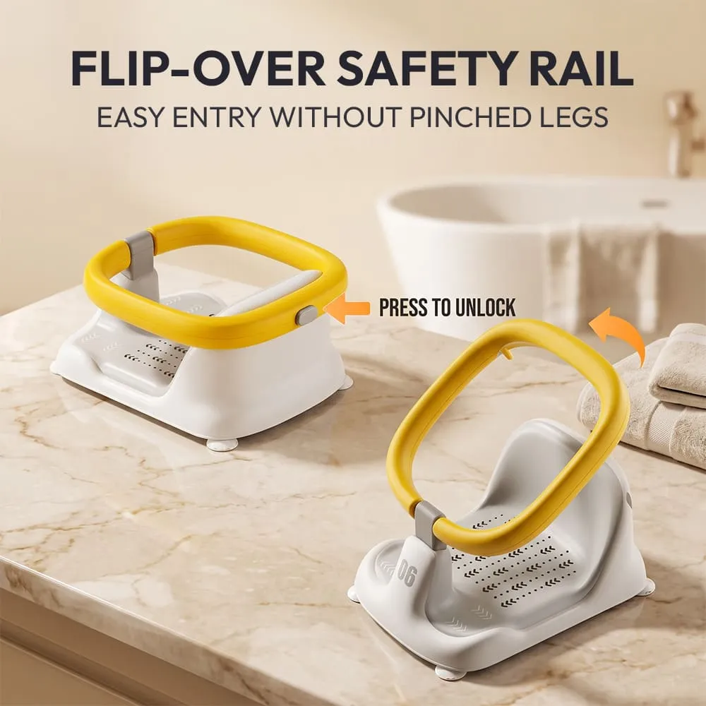 flip over safety rail Multifunctional Baby Bath chair yellow blue