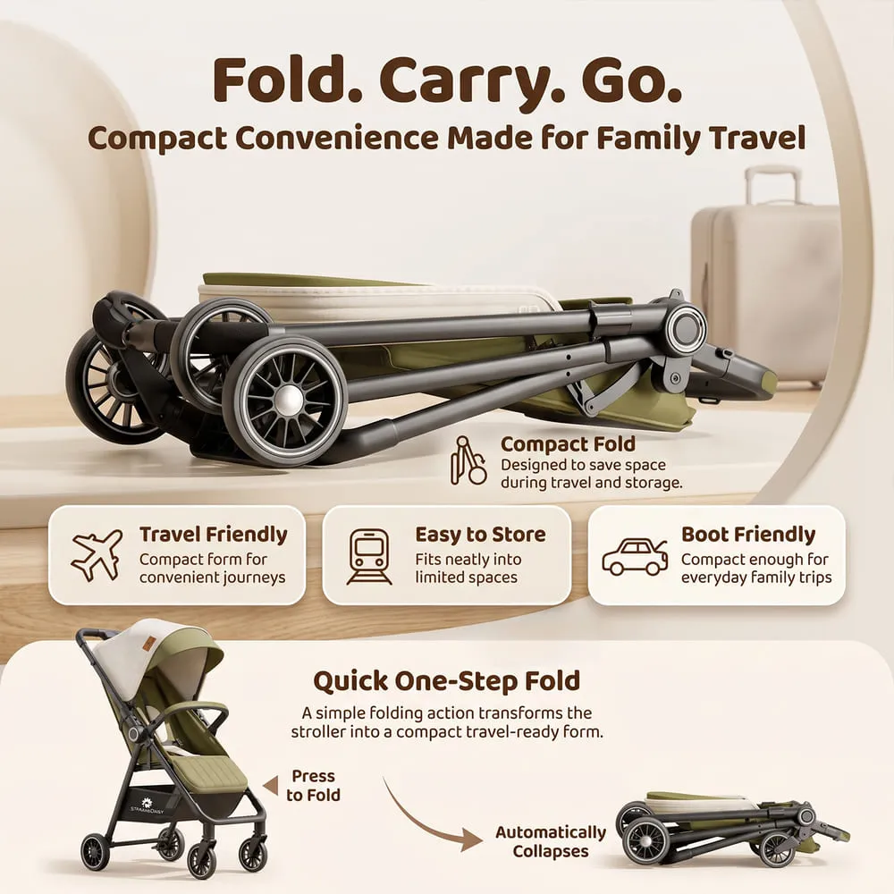 fold carry and go bliss baby stroller green