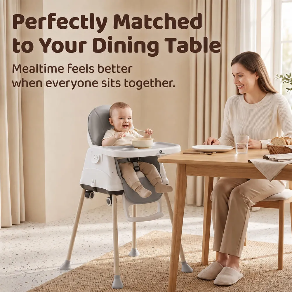 height matched 4 in 1 Baby high chair grey
