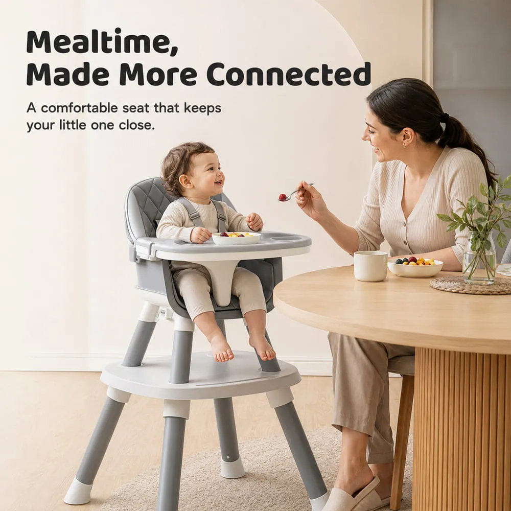 mealtime Multifunctional Dining Baby High Chair grey