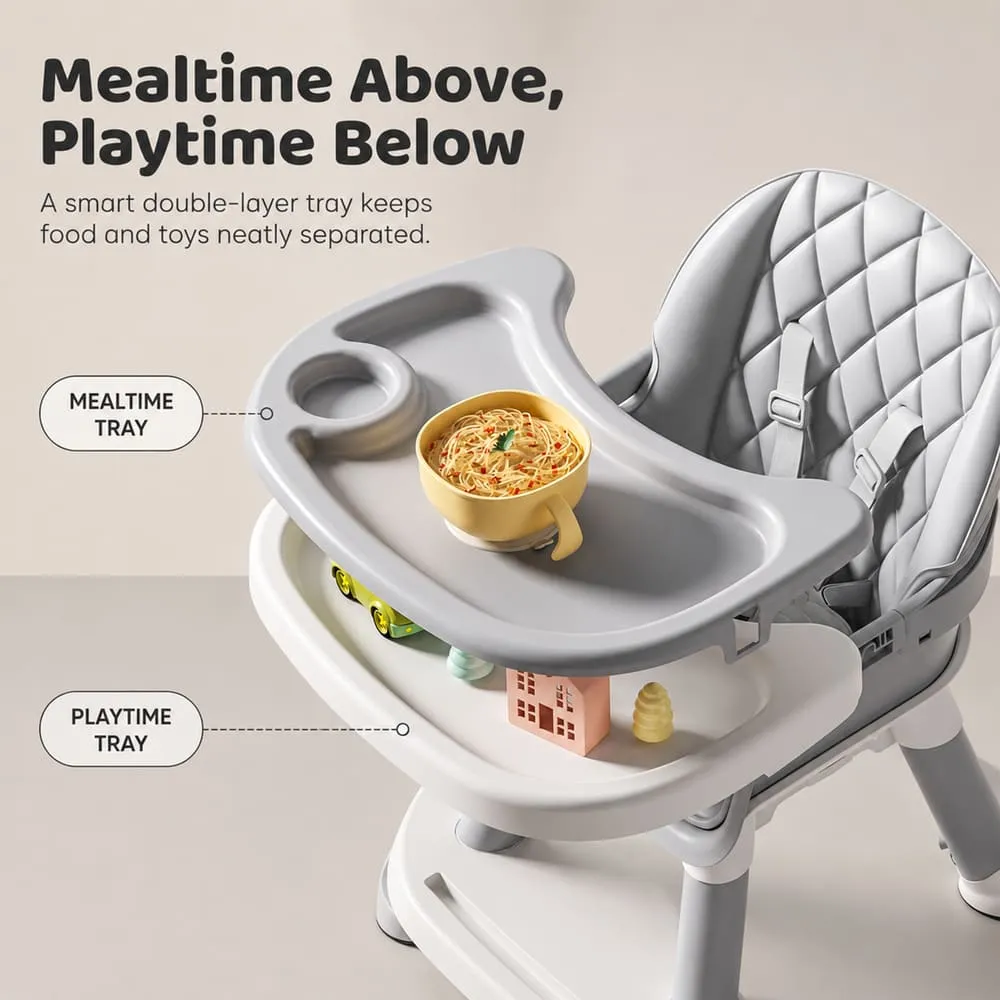 mealtime above Multifunctional Dining Baby High Chair grey