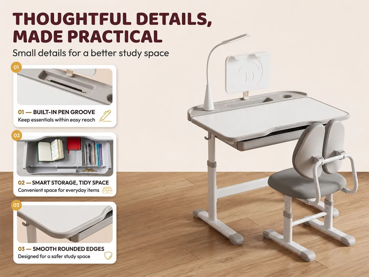 Multi-function Kids Study Table and Chair Set