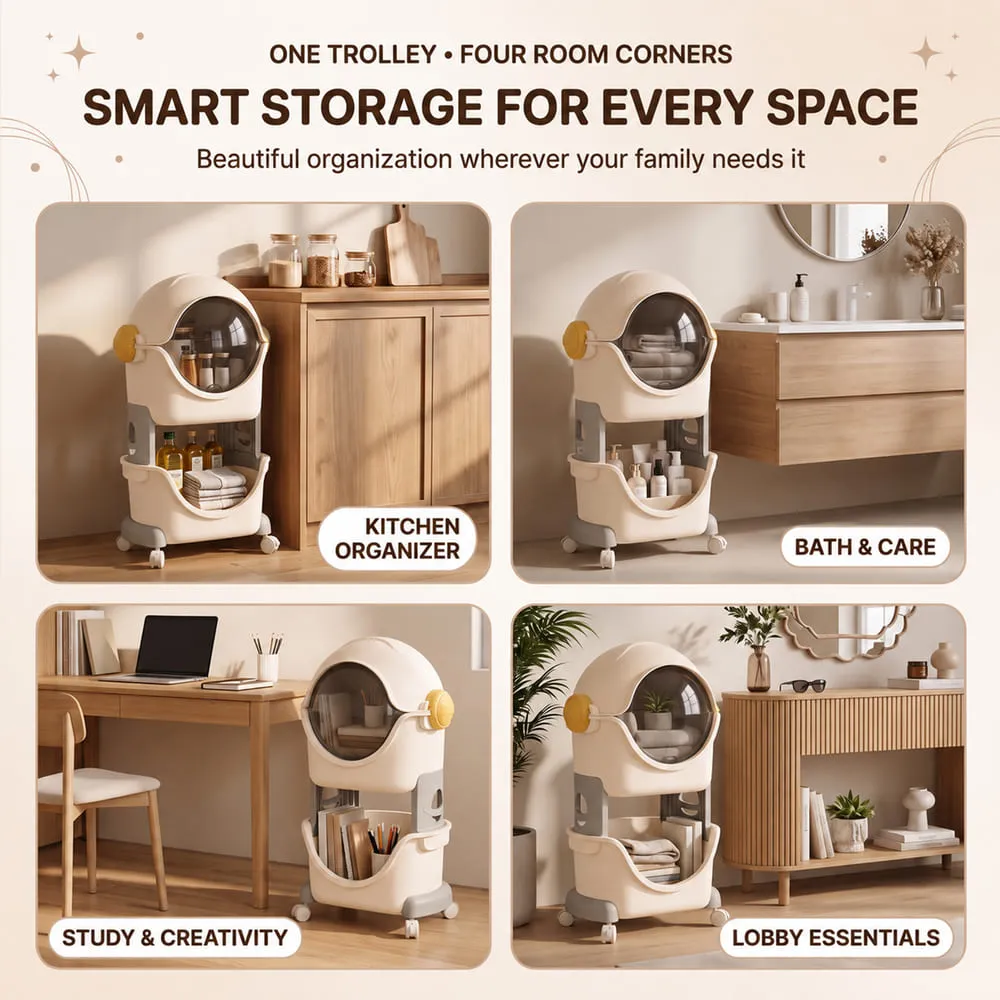 multi usage Astronaut Smart storage small organizer grey