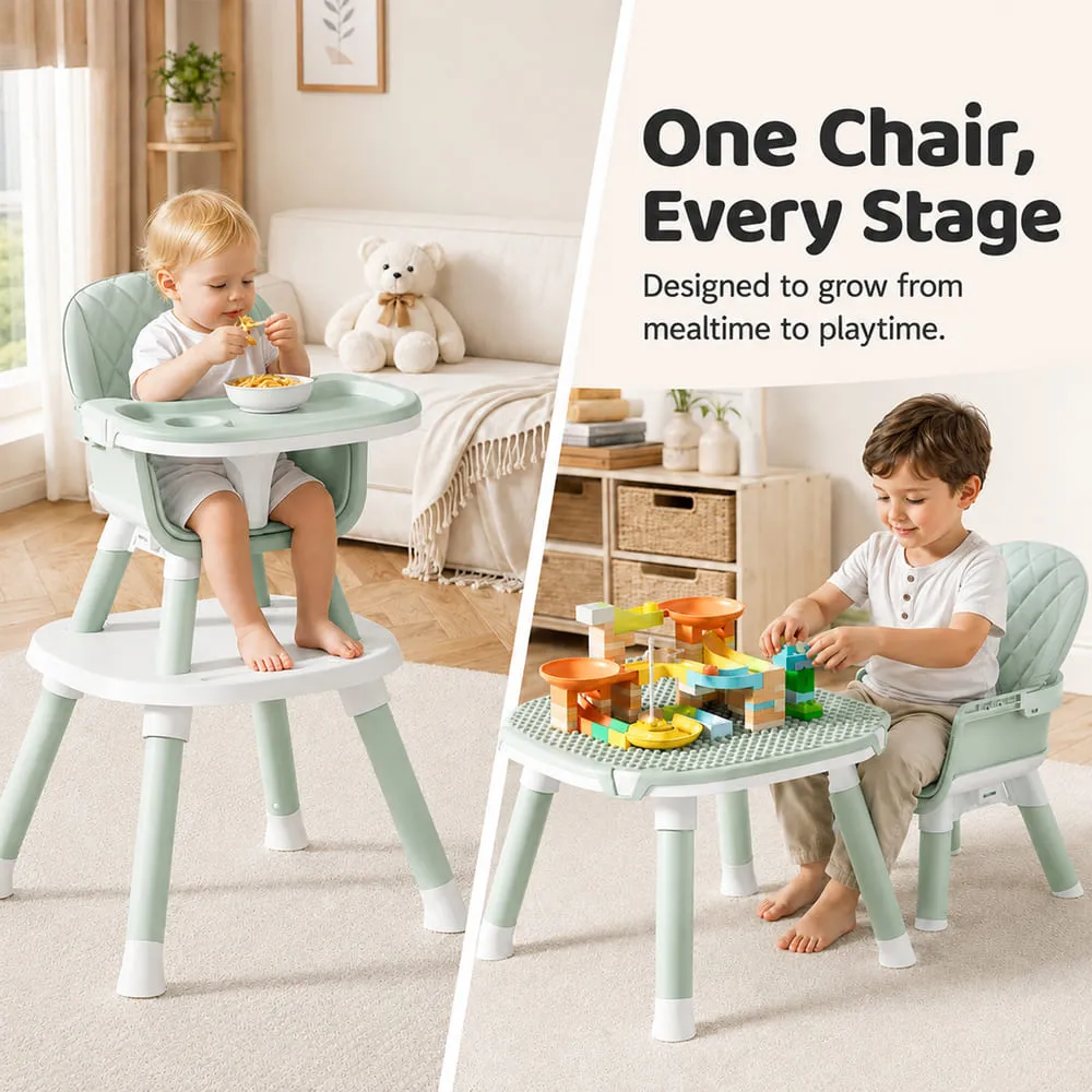 multi usage Multifunctional Dining Baby High Chair green