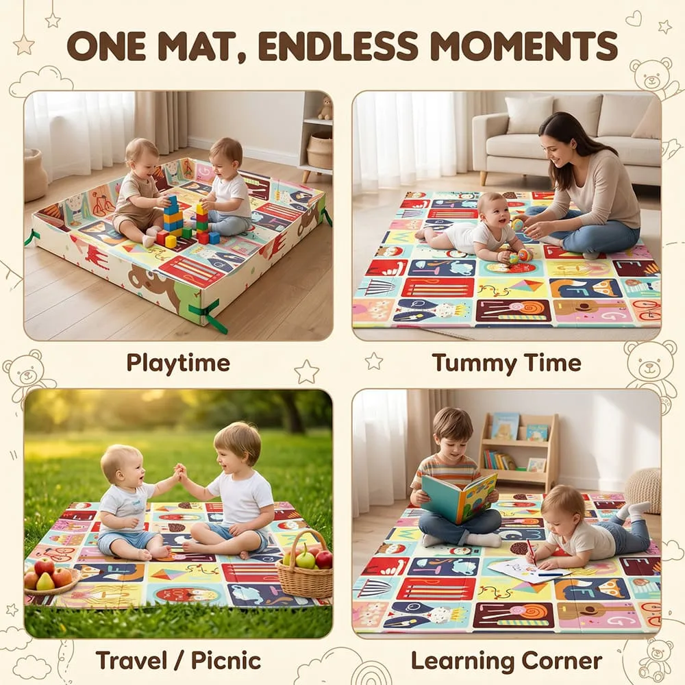 multiple usage of Baby playmat and playpen Abstract print 6mm