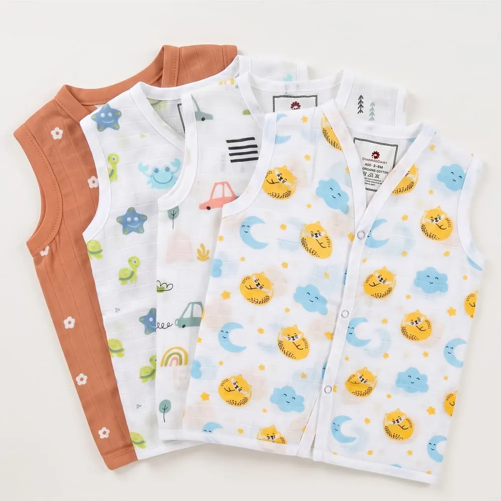 muslin jhabla tich button set of 4