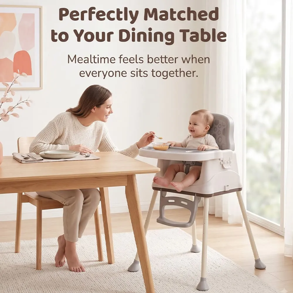 perfectly matched height Munchkin Throne Baby High Chair Grey