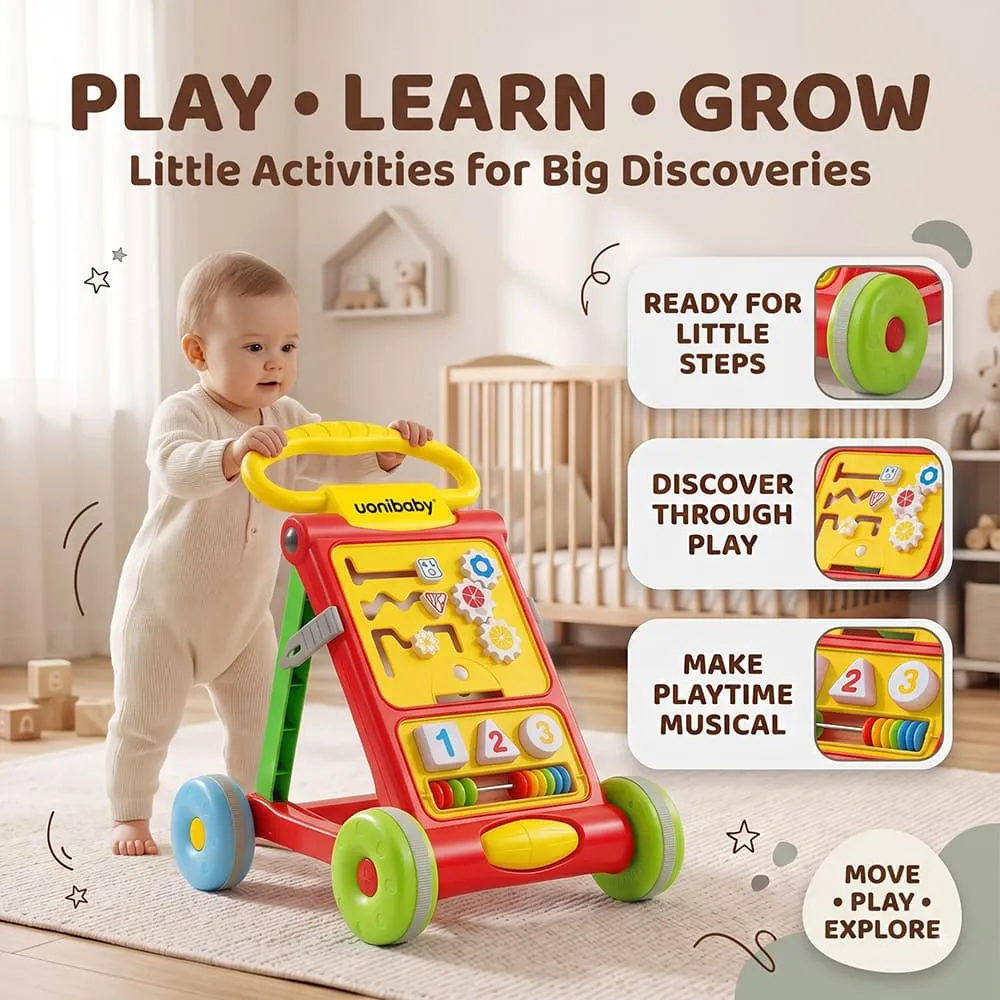 play learn grow uonibaby activity push walker red