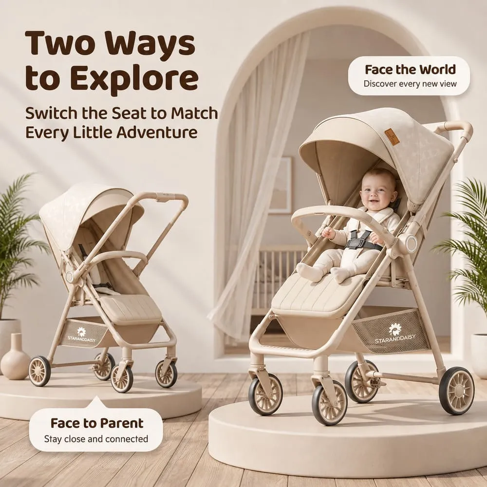reversible handle bliss baby stroller khaki