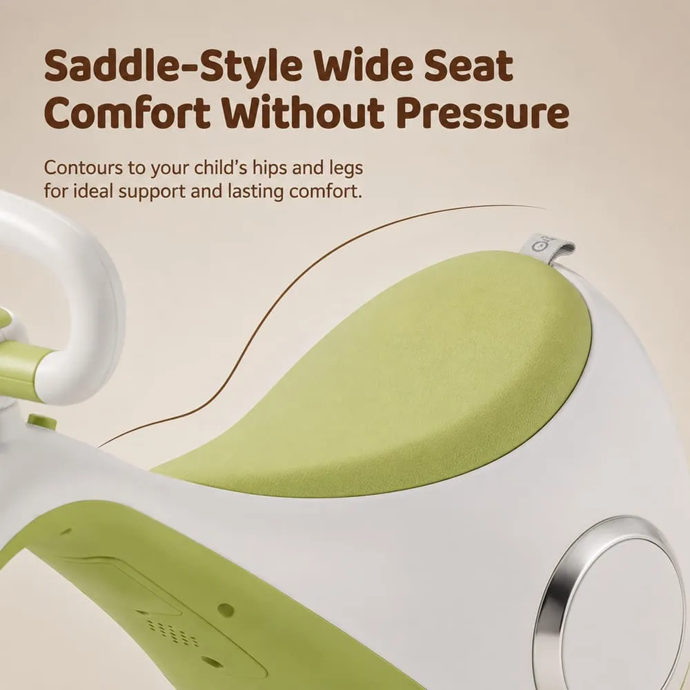 saddle style wide seat Mini move Blanacing Bike Swing Car green