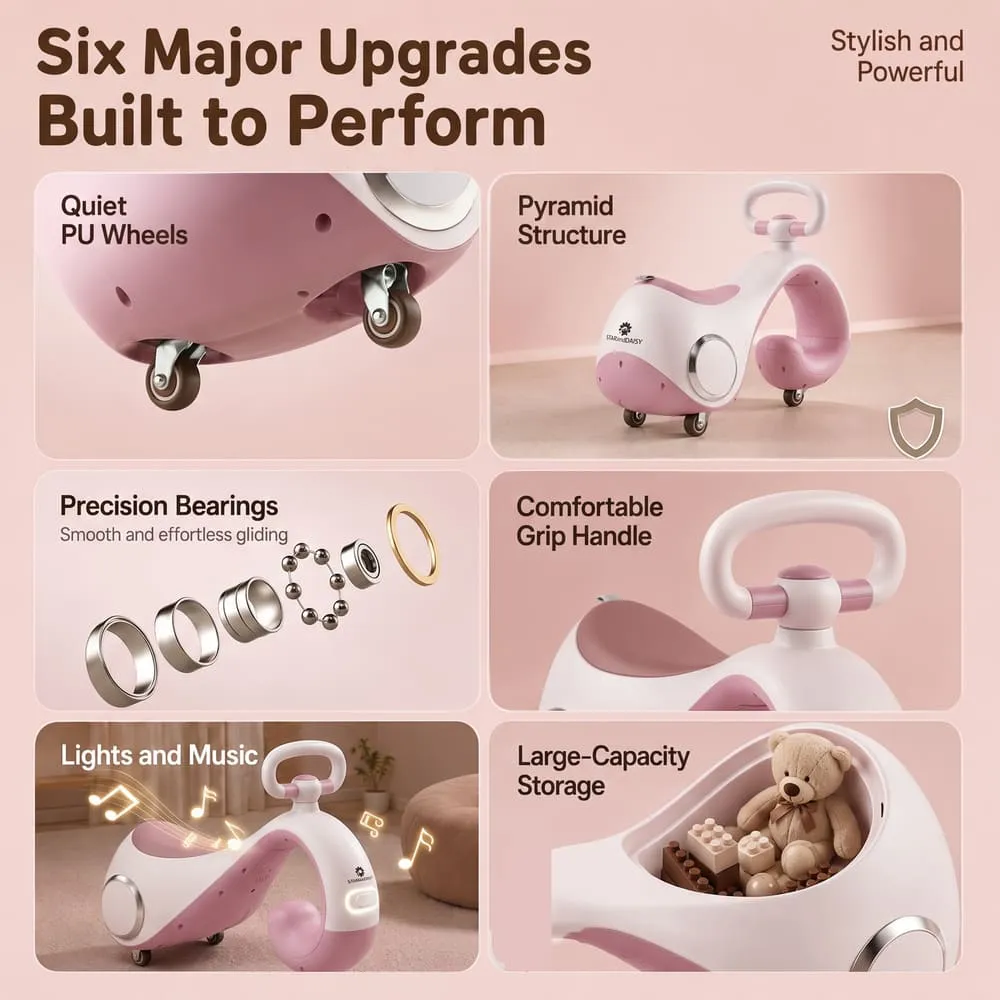 six major update to build Mini move Blanacing Bike Swing Car pink