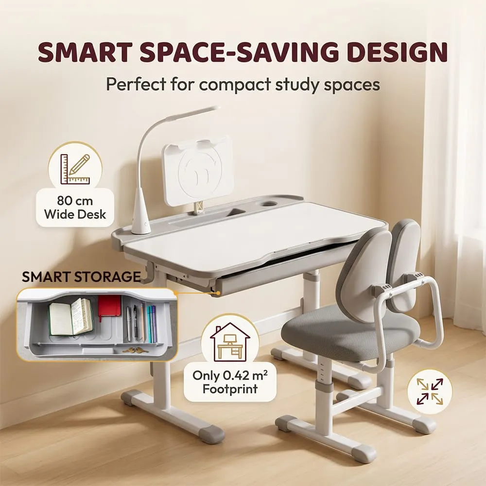 smart space saving design Multi functional Kids STudy table grey