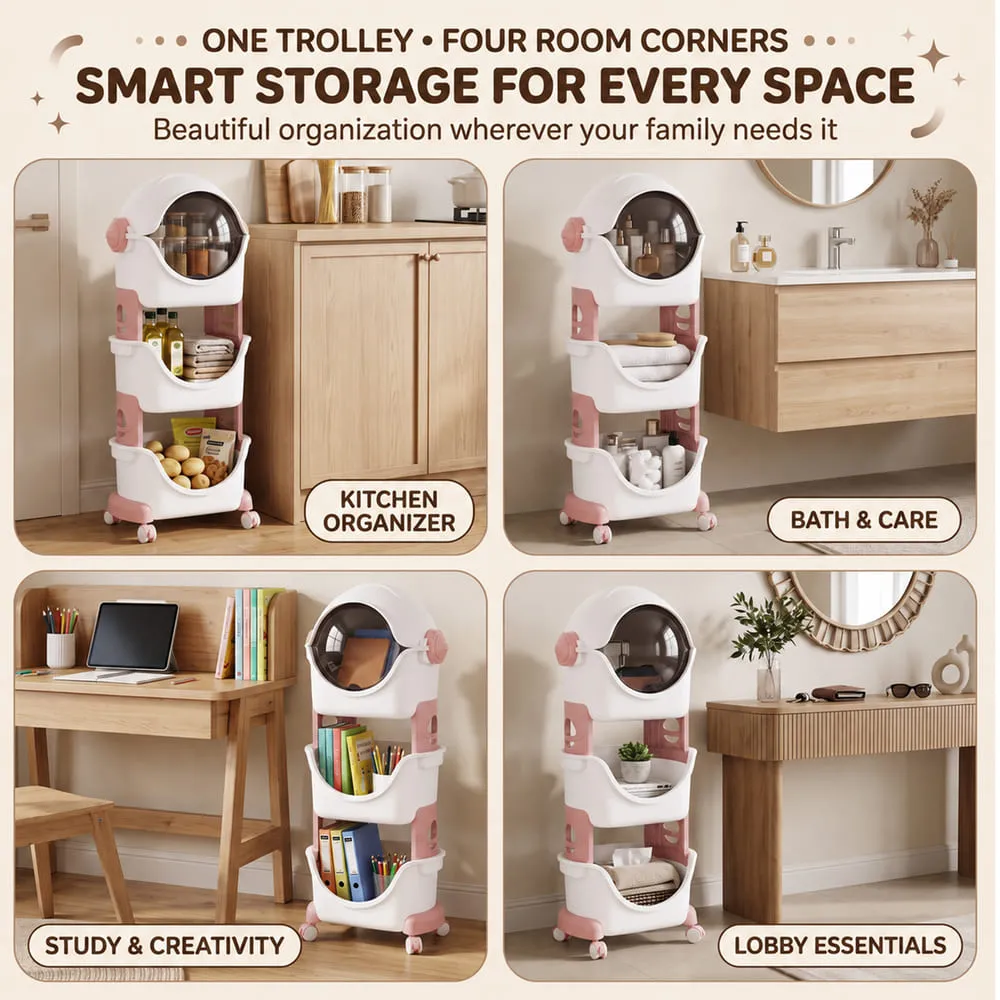 smart storage multi usage Astronaut Smart storage organizer pink