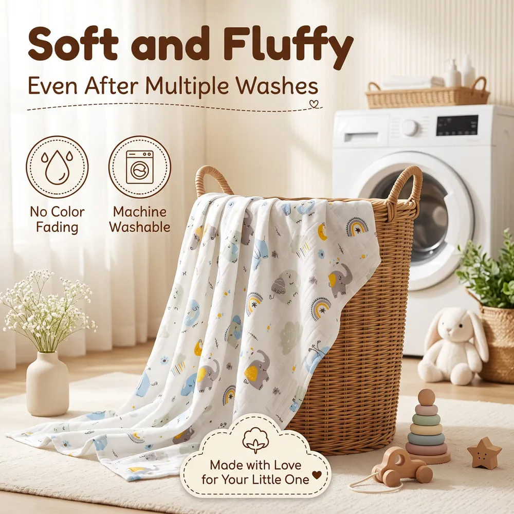 soft and fluffy Muslin hooded towel
